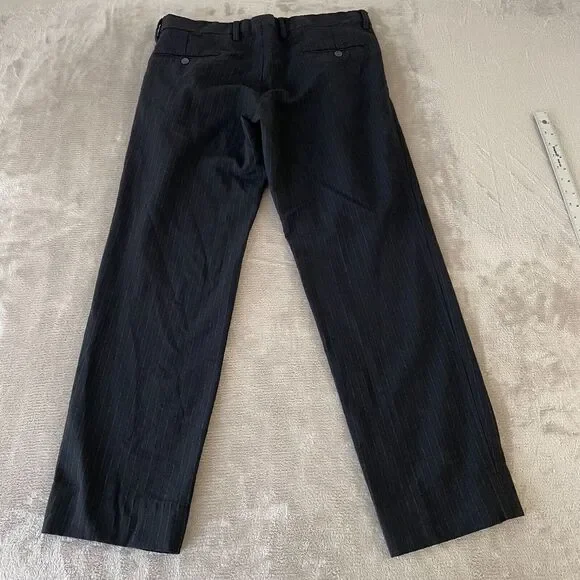 Dolce & Gabbana Pleated Trouser Pants Men 33x30 Black 100% Virgin Wool Striped